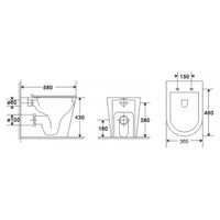 Унитаз приставной Azario Teramo 580х360х430 безободковый, быстросъемное сиденье с микролифтом арт-AZ-1003DNR — фото 10, Приставные унитазы