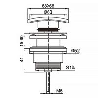 Донный клапан AZARIO для раковины, квадрат, CLIC-CLAC, G 1 1/4, латунь, бронза арт-AZ-106-BR — фото 1, Донные клапаны
