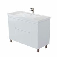 Тумба с раковиной Aquanet Nova Lite 2.0 110 напольная цв. белый глянец 00365919 — фото 2, Тумбы с раковиной