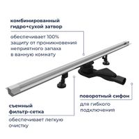 Душевой трап RGW SDR-50S, сатин, арт-76215060-13 — фото 5, Трапы для душа