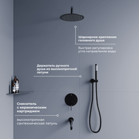 Товар: Душевая система скрытого монтажа RGW SP-55B, черная, арт-51140855-04 - фото 2 Душевая система скрытого монтажа RGW SP-55B, черная, арт-51140855-04 — фото 2, Встраиваемые душевые комплекты