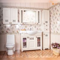 Товар: Зеркало с двумя шкафчиками и балюстрадой Бриклаер КАНТРИ 105SSB, бежевый дуб прованс - фото 5 Зеркало с двумя шкафчиками и балюстрадой Бриклаер КАНТРИ 105SSB, бежевый дуб прованс — фото 5, Шкафы для ванной