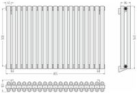 Отопительный радиатор Сунержа Эстет-00 500х855 19 секций Матовый чёрный арт-31-0332-5019 — фото 3, Радиаторы отопления