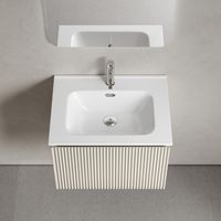 Тумба подвесная SANCOS Snob R 1.0 590х445х406, c одним ящиком оснащенным доводчиками, Beige Soft , арт. арт-SNR1.060CE — фото 2, Тумбы под раковину