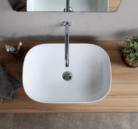 Раковина Scarabeo GLAM полувстраиваемая без перелива без отверстий цвет белый арт-1805 — фото 4, Раковины накладные