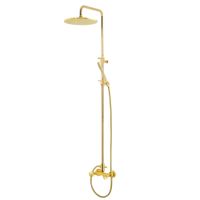 REVERSA Душевой настенный гарнитур (см-ль д/душа/колонна душ./верхний душ/шланг/ручной душ),золото 31848 — фото 1, Душевые гарнитуры