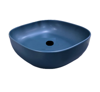 Раковина Scarabeo GLAM накладная без перелива без отверстий цвет синий матовый арт-1806 56 — фото 2, Раковины накладные