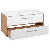 Тумба подвесная MELBOURNE 100 /дуб/белый/ AQUA DE MARCO 2100WCMEL/H/V.2.0 — фото 4, Тумбы под раковину