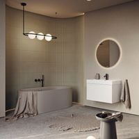 Подвесная тумба 81 см с одним ящиком в белом цвете, с умывальником PUR0108WM — фото 3, Тумбы с раковиной