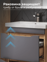 Тумба под раковину VIGO Wave 60 напольная 358 дуб золотой — фото 16, Тумбы под раковину