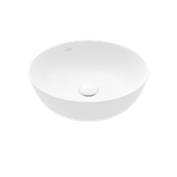 Раковина, Villeroy&Boch, Artis, ширина, мм-430, глубина, мм-430, высота, мм-130, тип установки-накладной (настольный), отверстия для смесителя-отсутствуют, без перелива, материал-TitanCeram, вид грязеотталкивающего покрытия-CeramicPlus, крепления в комплекте, цвет-Stone White арт-417943RW — фото 1, Раковины накладные