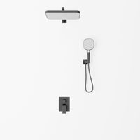 Встраиваемая душевая система AVELLA, Чёрный матовый арт-AV-410-B-C4 — фото 1, Встраиваемые душевые комплекты