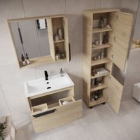 Шкаф-пенал VIANT КЕЛЬН 30 напольный светлое дерево (VKEL450SD-PEN) — фото 8, Пеналы для ванной комнаты