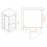 Душевой уголок RGW PA-078-1B (RGW PA-008B + Z-060-2B) 1000x1000 3508078100-14 — фото 1, Душевые уголки