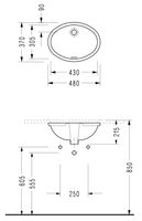 Раковина врезная под столешницу 43 см (антибактериальное покрытие) 551 — фото 4, Раковины встраиваемые снизу