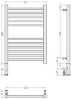 Полотенцесушитель электрический Сунержа Богема 3.0 прямая 600х400 МЭМ левый Состаренная латунь арт-051-5804-6040 — фото 3, Электрические полотенцесушители