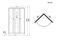Душевая кабина Niagara Ultra NG-3012-01 (120х120х220) низкий поддон(16см),стекло матовое,4 места 30120164 — фото 10, Душевые кабины