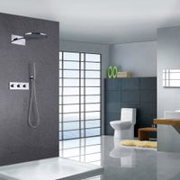 Душевая система ABBER Wasser Kreis скрытого монтажа без излива, термостат, хром арт-AF8151 — фото 2, Встраиваемые душевые комплекты