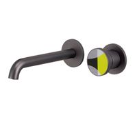 Смеситель для раковины встраиваемый Bronze de Luxe , графит/желтый арт-9007GM-Y — фото 1, Смесители для раковины