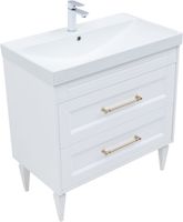 Товар: Тумба с раковиной Aquanet Бостон new 80 (Flash) цв.белый сатин, ручки золото 00347846 - фото 1 Тумба с раковиной Aquanet Бостон new 80 (Flash) цв.белый сатин, ручки золото 00347846 — фото 1, Тумбы с раковиной
