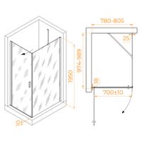 Душевой уголок RGW LE-034 (LE-003 + Z-14) 800x1000 351203480-11 — фото 1, Душевые уголки