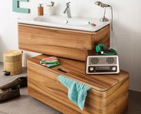 Товар: Nest Тумба с раковиной c 1м ящиком 80 см с LED подсветкой цвет дерево VITRA арт-56138 - фото 2 Nest Тумба с раковиной c 1м ящиком 80 см с LED подсветкой цвет дерево VITRA арт-56138 — фото 2, Тумбы с раковиной