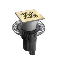 Трап BERGES водосток PLATZ Antik 150х150, бронза, S-сифон D50/105 H50 вертикальный арт-094061 — фото 5, Трапы для душа