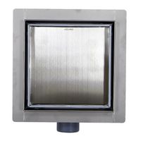 Трап для душа AZARIO 150х150 металлический, поворотный сифон 360°, решетка "под плитку", горизонтальный выпуск арт-AZZ3TILE150 — фото 1, Трапы для душа