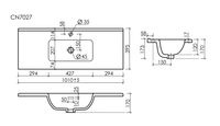 CN7027 Раковина мебельная накладная Compact 1010x395x175, цвет белый — фото 4, Раковины встраиваемые сверху