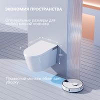 Электронный унитаз-биде ABBER Bequem AC1120S подвесной белый — фото 11, Умные унитазы