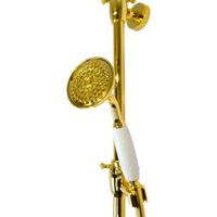 PRESTIGE Душевой настенный гарнитур (см-ль д/ванны/колонна ARCO/верхн.душ/шланг/ручной душ), золото 32793 — фото 7, Душевые гарнитуры