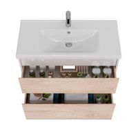 Тумба Lemark COMBI 100 см под 1 раковину, подвесная/напольная, 2 ящика, цвет фасада: Дуб кантри, цве арт-LM03C100T-dub — фото 4, Тумбы под раковину