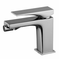 Смеситель для биде, Fima Carlo Frattini, Zeta, тип открывания воды-однорычажный, отверстия для монтажа-1, высота, мм-126.5, вынос излива, мм-128, донный клапан-есть, тип подводки-гибкий, стандарт подвода воды-3/8", цвет-хром арт-F3962NCR — фото 1, Смесители для биде