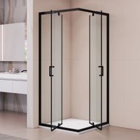 Душевой уголок квадратный RGW PA-038B 800x800, профиль черный, стекло прозрачное/6 мм, арт-350803888-14 — фото 3, Квадратные душевые уголки