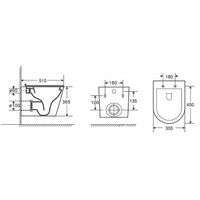Унитаз подвесной Azario MONEO 530х365х370 безободковый, в комплекте с быстросъемным сидением микролифт арт-AZ-0062 — фото 12, Подвесные унитазы