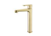 ОБЕРОН смеситель для раковины высокий 240, без донного клапана, шлиф. золото арт-AQ1204BG — фото 3, Смесители для раковины