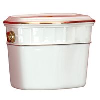 GIANETA Бачок подвесной низкий, д/напольного WC, с отв.д/кнопки слива, декор: D1 золото/белая керам арт-20936 — фото 1, Подвесные унитазы