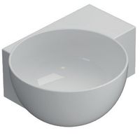 Раковина GLOBO T-EDGE подвесная или на столешницу с одним намеченным отверстием цвет белый TE040BI — фото 1, Раковины накладные