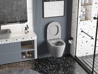 Унитаз ABBER Bequem подвесной серый матовый, безободковый арт-AC1102MG — фото 4, Подвесные унитазы