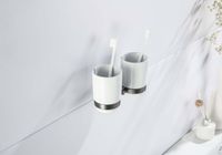 AQ4617BGM БЕТТА стакан с держателем двойной, оружейная сталь — фото 3, Стаканы для зубных щеток