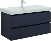 Тумба с раковиной Aquanet Вега 2.0 100 2 ящ. цв.маренго (раковина Ирис) 00344739 — фото 1, Тумбы с раковиной