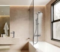 Душевая система Bossini Elios L10401.030 с термостатом с изливом цвет хром — фото 1, Душевые системы