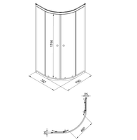ДШ Ультра 80*80 А (2 места) арт-Щ0000064127 — фото 3, Душевые уголки четверть круга