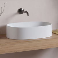 Раковина Scarabeo SKINNY накладная без перелива без отверстий цвет белый арт-5409 — фото 3, Раковины накладные