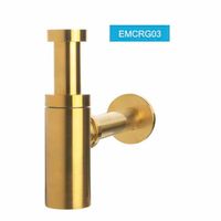 Сифон для умывальника 5/4 "круглая труба, латунь, матовое золото арт-EMCRG03 — фото 1, Сифоны для раковины