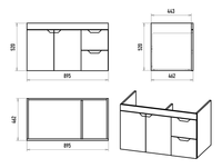 Тумба под раковину арт-П-Опт-01090-011П3Я — фото 7, Тумбы под раковину