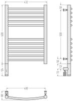 Полотенцесушитель электрический Сунержа Богема 3.0 выгнутая 600х400 МЭМ левый Золотой шёлк арт-32-5802-6040 — фото 3, Электрические полотенцесушители