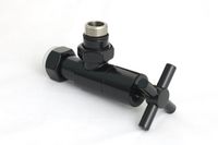 Вентиль Вентиль Сунержа угловой крест (G 1/2" НР х G 3/4" НГ) RAL 9011 Графитовый чёрный 9011-1408-1234 — фото 2, Комплектующие для полотенцесушителей