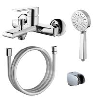 Смеситель для ванны AZARIO FARO с ручным душем, керамический картридж, хром арт-AZ-PS23459C — фото 6, Смеситель для ванны