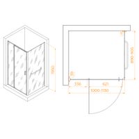 Душевой уголок RGW PA-078-1B (RGW PA-008B + Z-060-2B) 1000x900 арт-3508078109-14 — фото 1, Прямоугольные душевые уголки